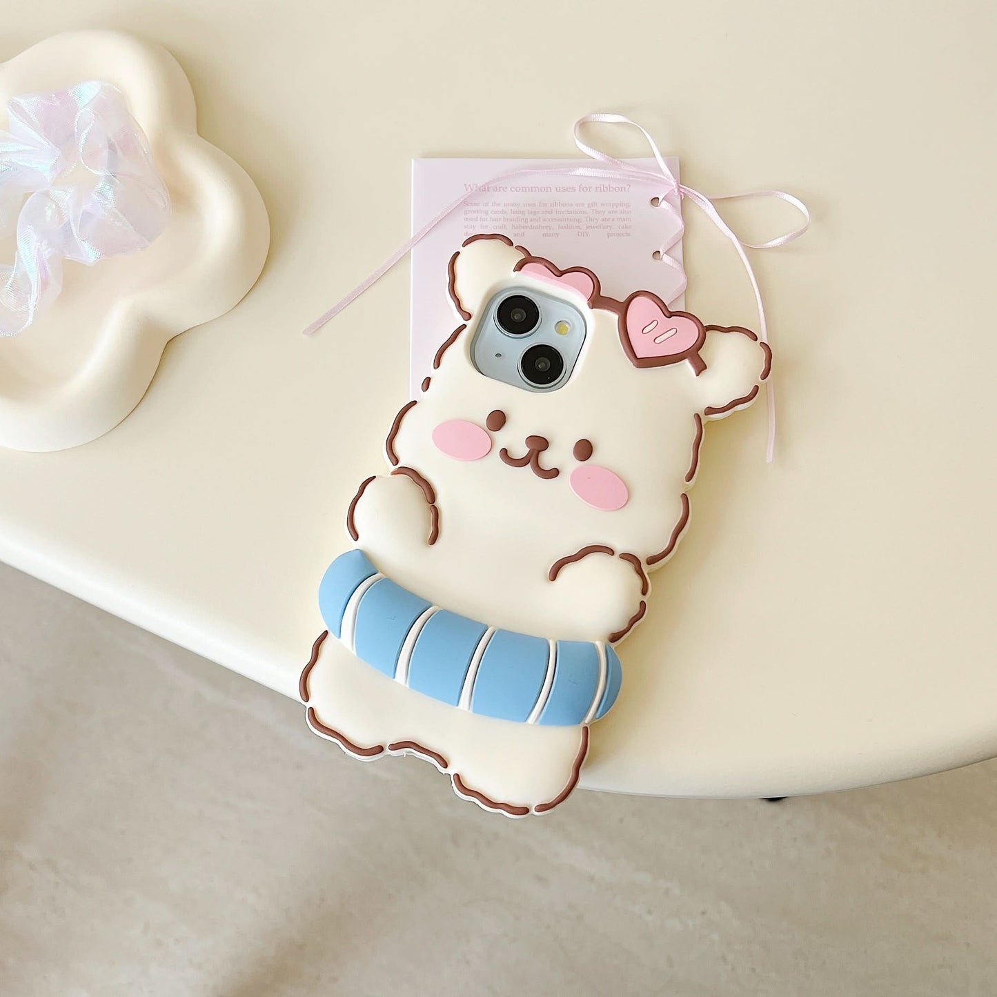 Blush Dog Cartoon Silicone iPhone Case