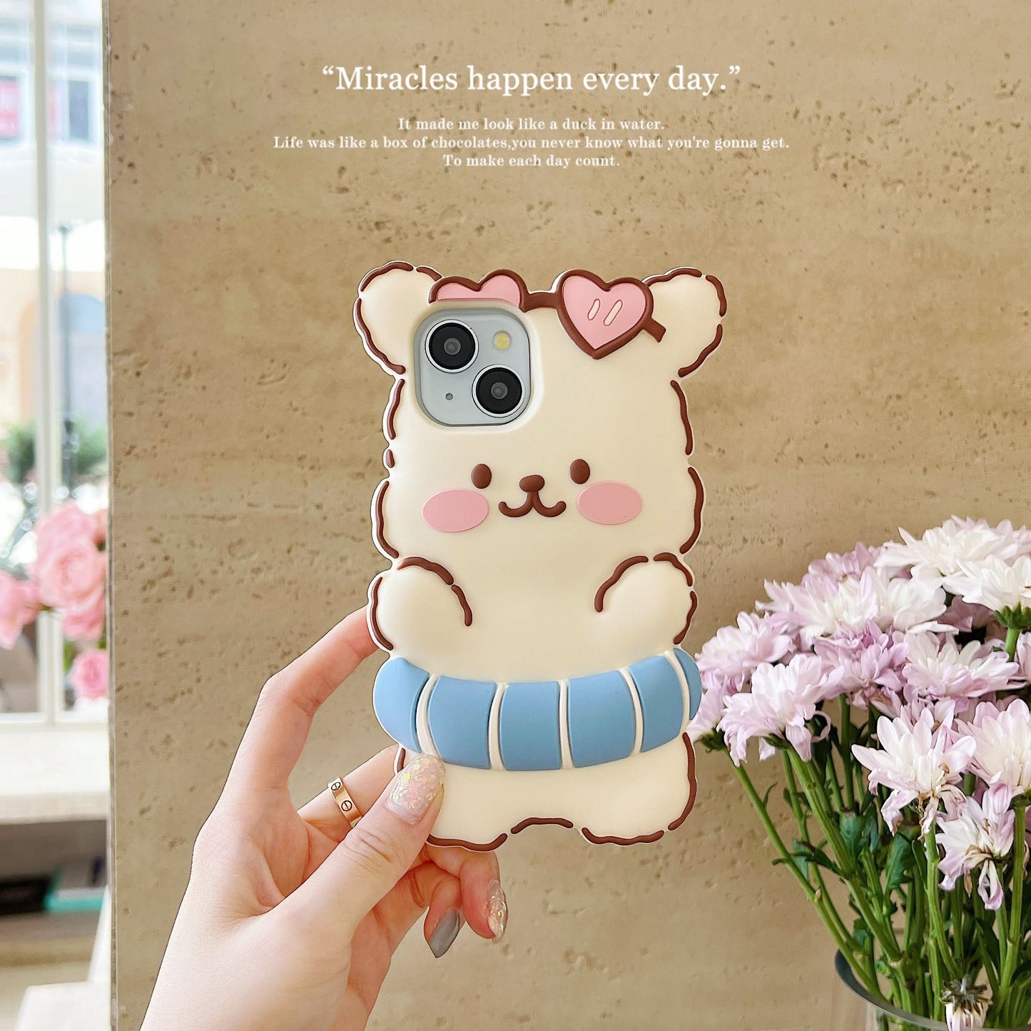 Blush Dog Cartoon Silicone iPhone Case