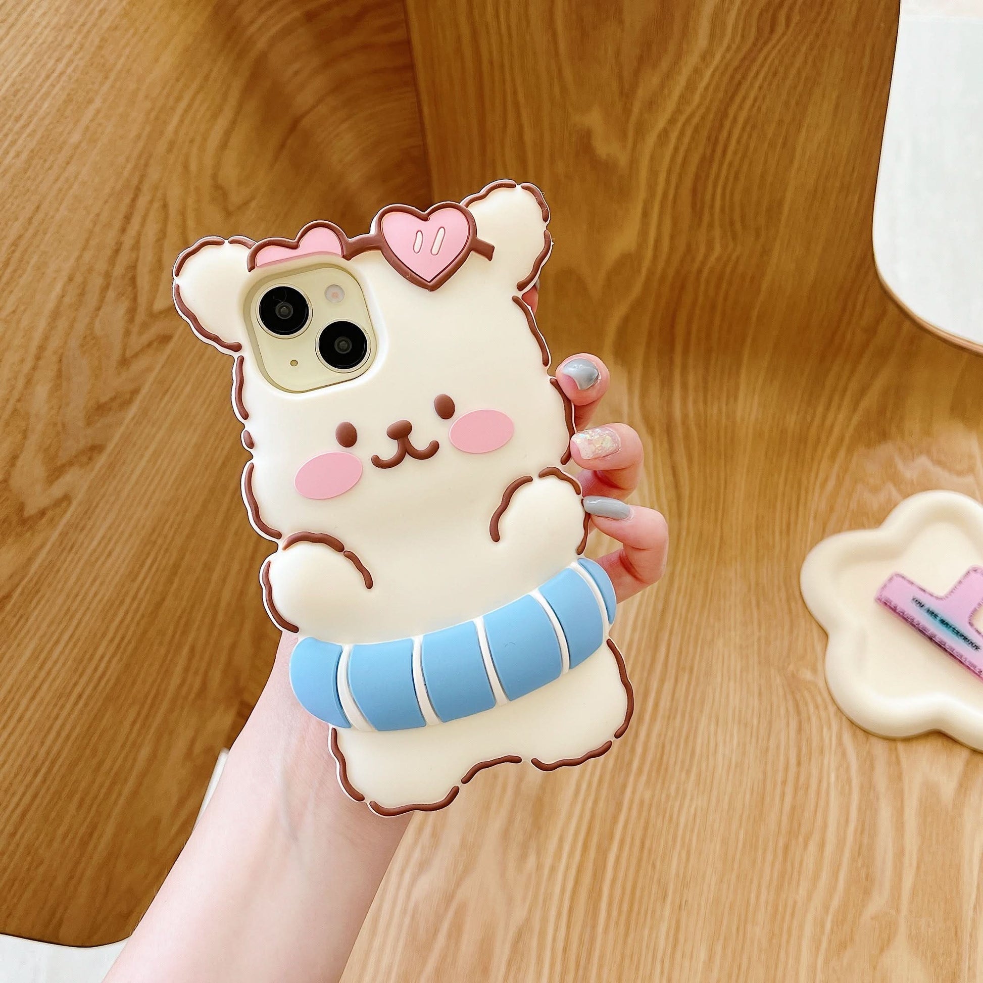 Blush Dog Cartoon Silicone iPhone Case