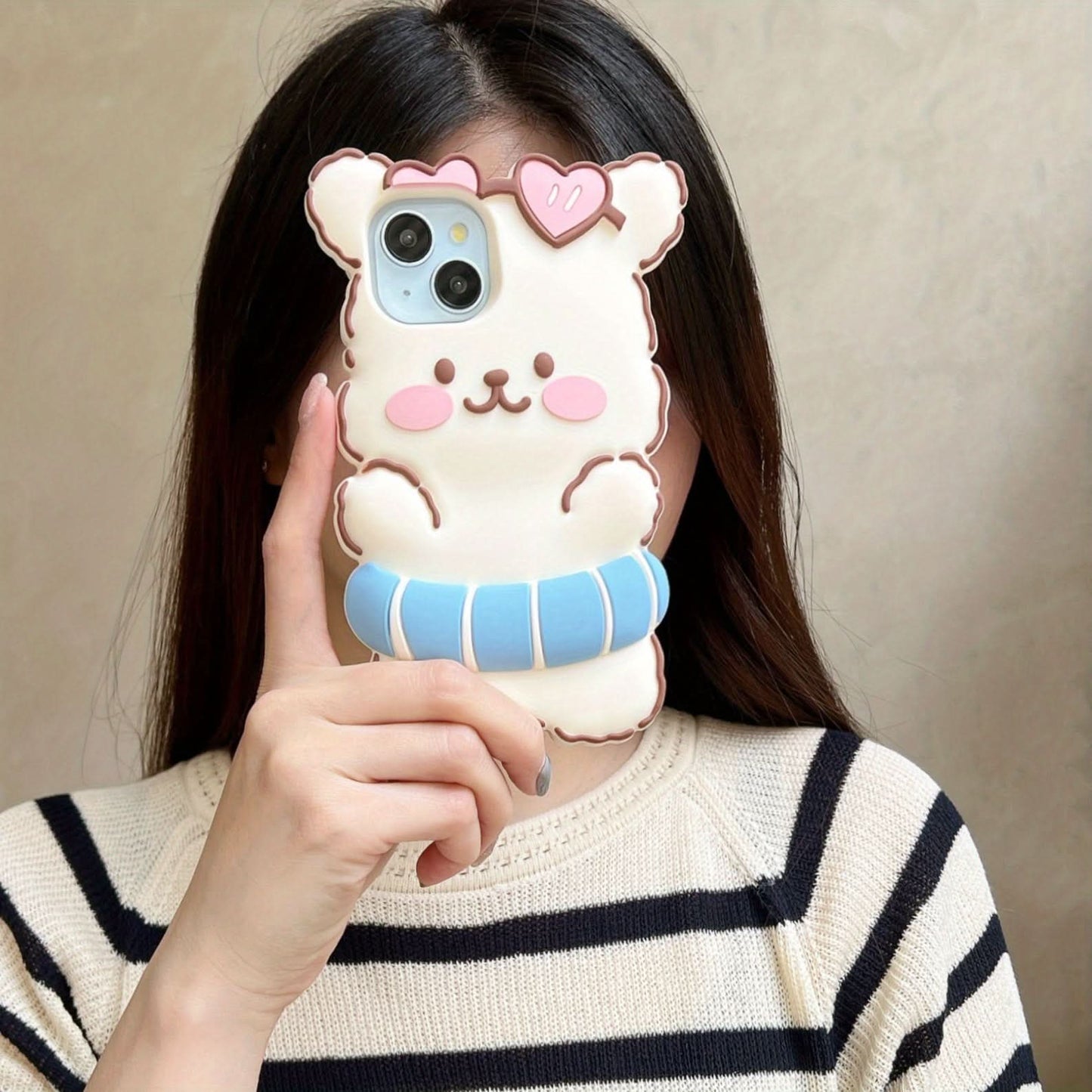 Blush Dog Cartoon Silicone iPhone Case