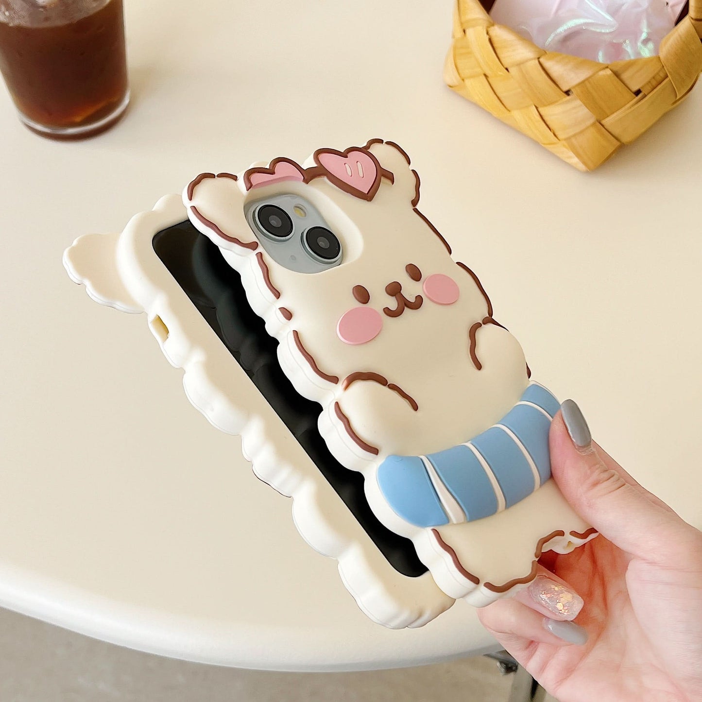 Blush Dog Cartoon Silicone iPhone Case