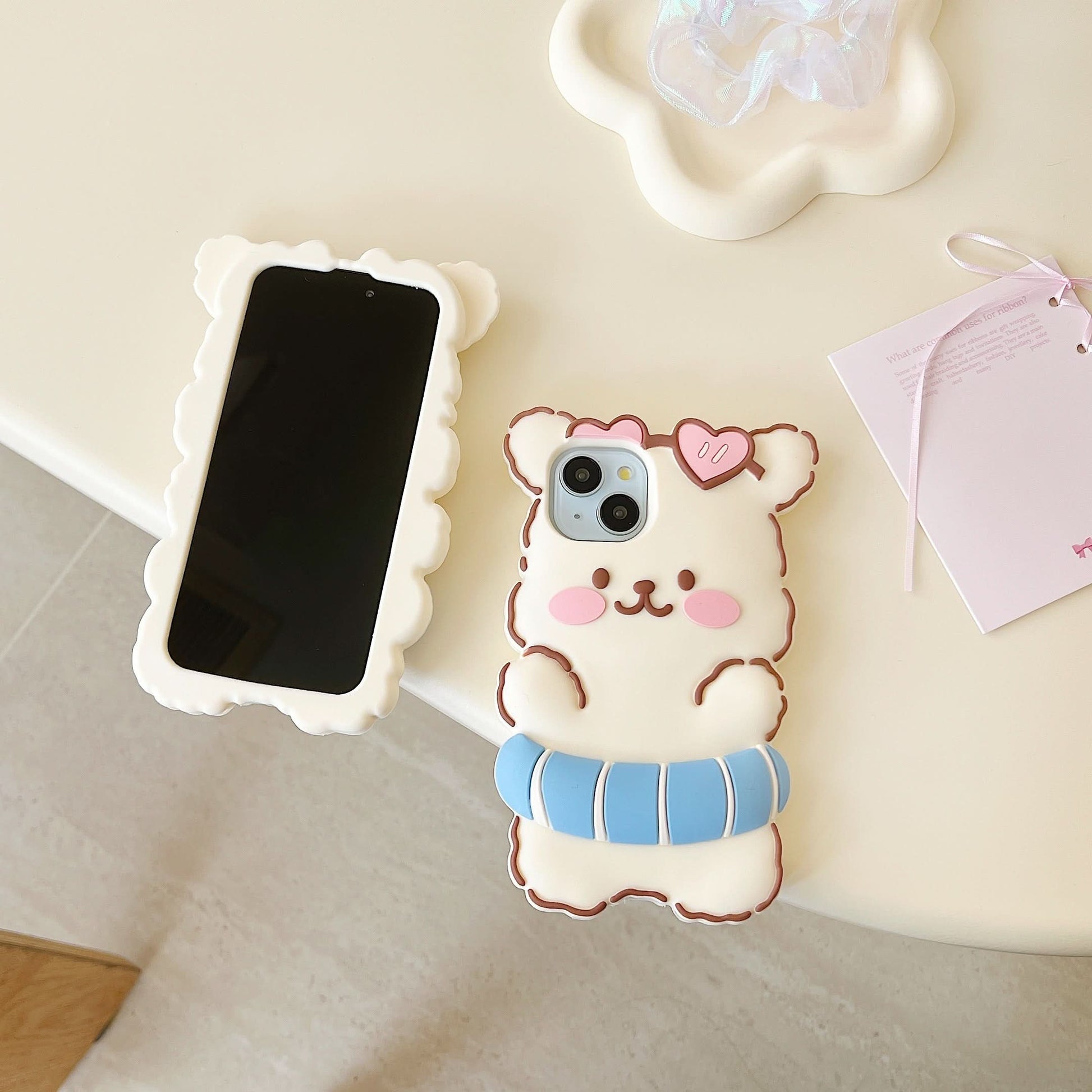 Blush Dog Cartoon Silicone iPhone Case