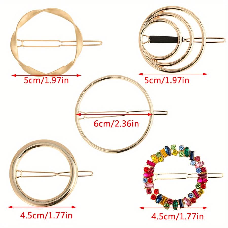 8pcs Gold & Silver Crystal Hair Clips Set