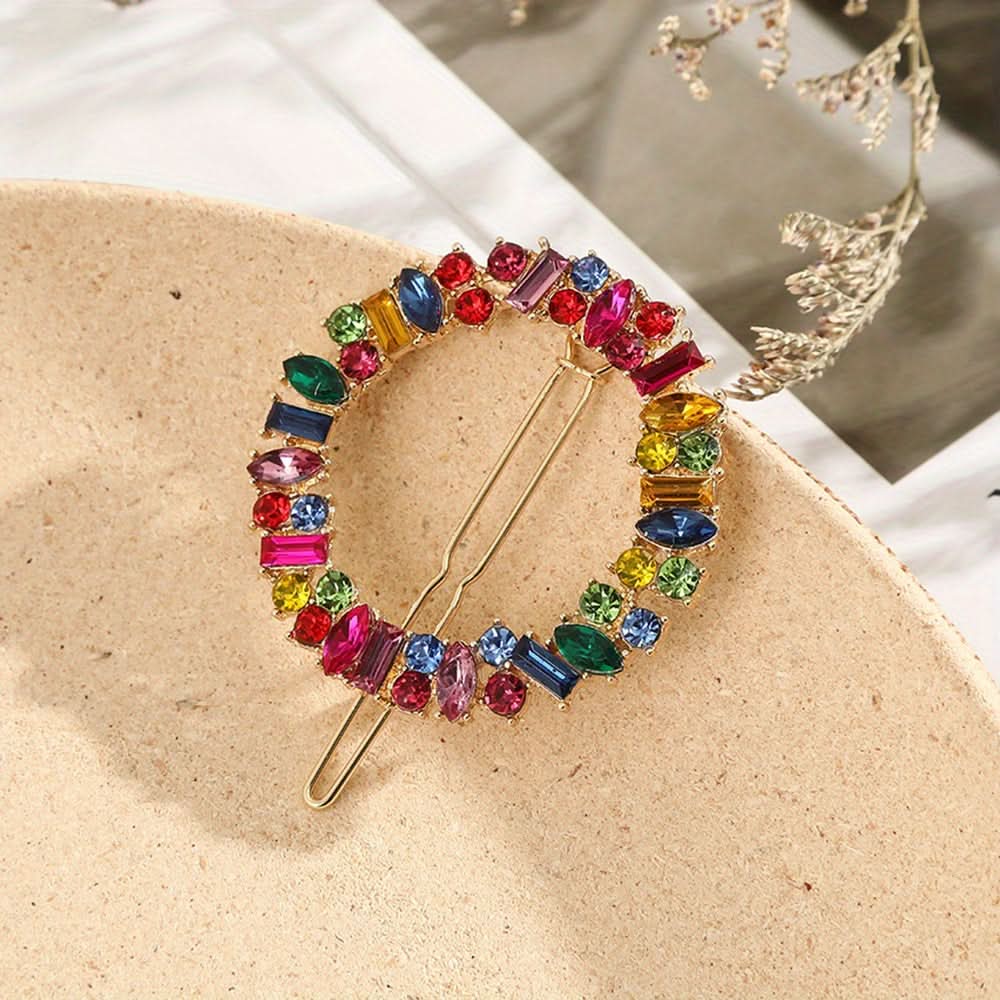 8pcs Gold & Silver Crystal Hair Clips Set