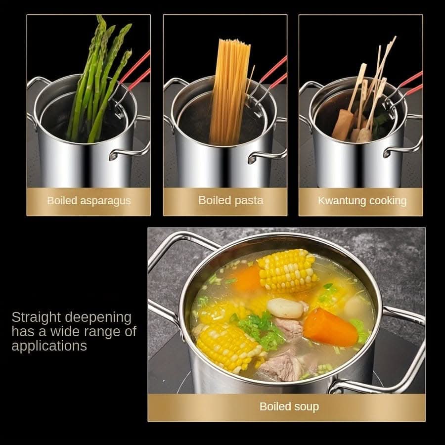 Stainless Steel Tempura Fryer - Perfect For French Fries & Chicken, Food-Safe Kitchen Essential