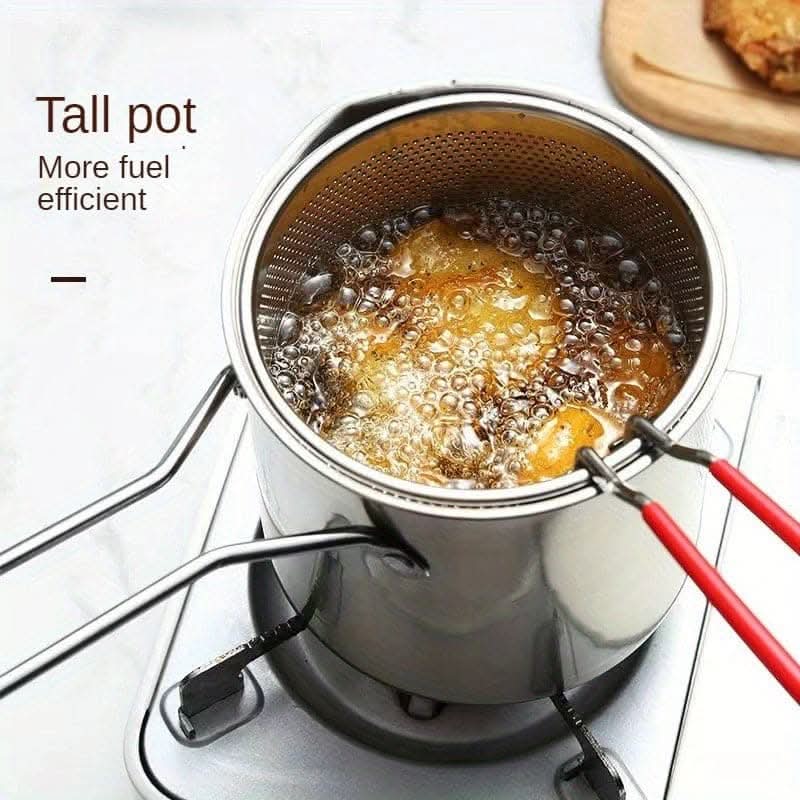 Stainless Steel Tempura Fryer - Perfect For French Fries & Chicken, Food-Safe Kitchen Essential
