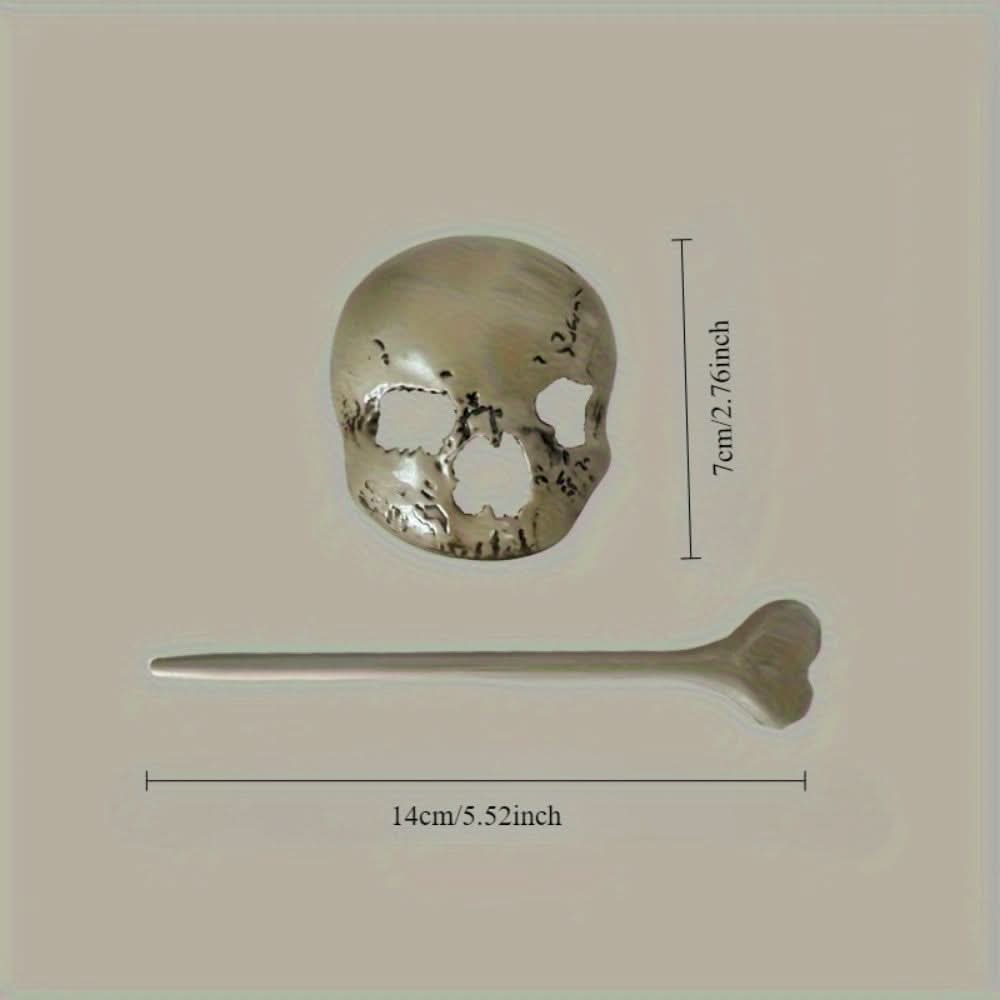 Resin Skull Hair Clip with Bone Rod