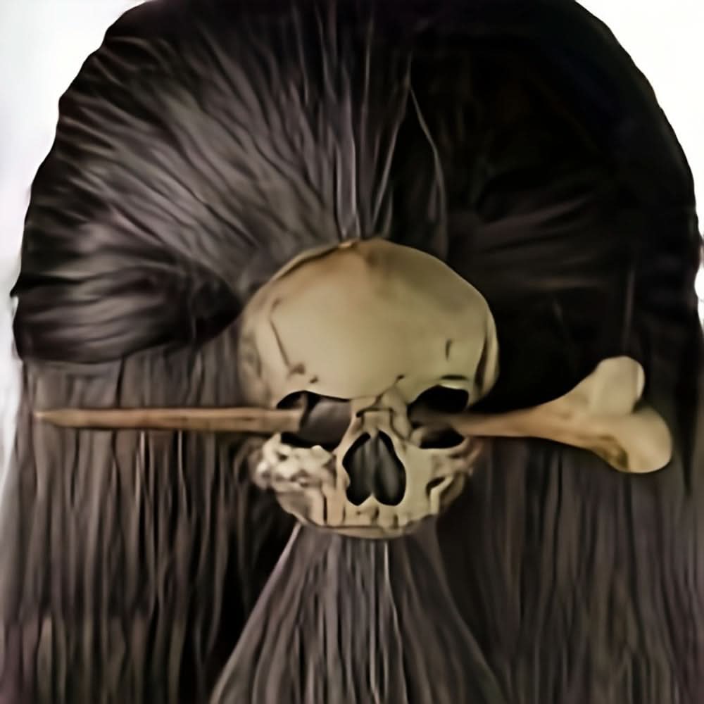 Resin Skull Hair Clip with Bone Rod