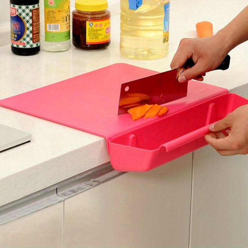 2-in-1 Non-Slip Cutting Board with Built-In Food Container