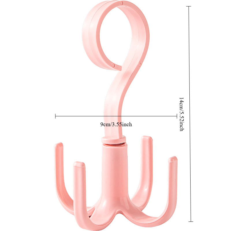 Set of 4 Rotatable 4-Claw Wall Hooks - Space-Saving Storage Rack