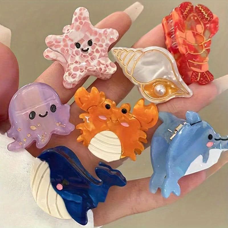 Ocean-Themed Animal Hair Claw Clip for Women