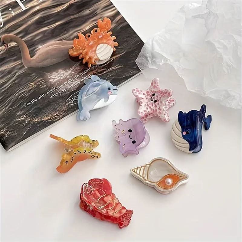 Ocean-Themed Animal Hair Claw Clip for Women