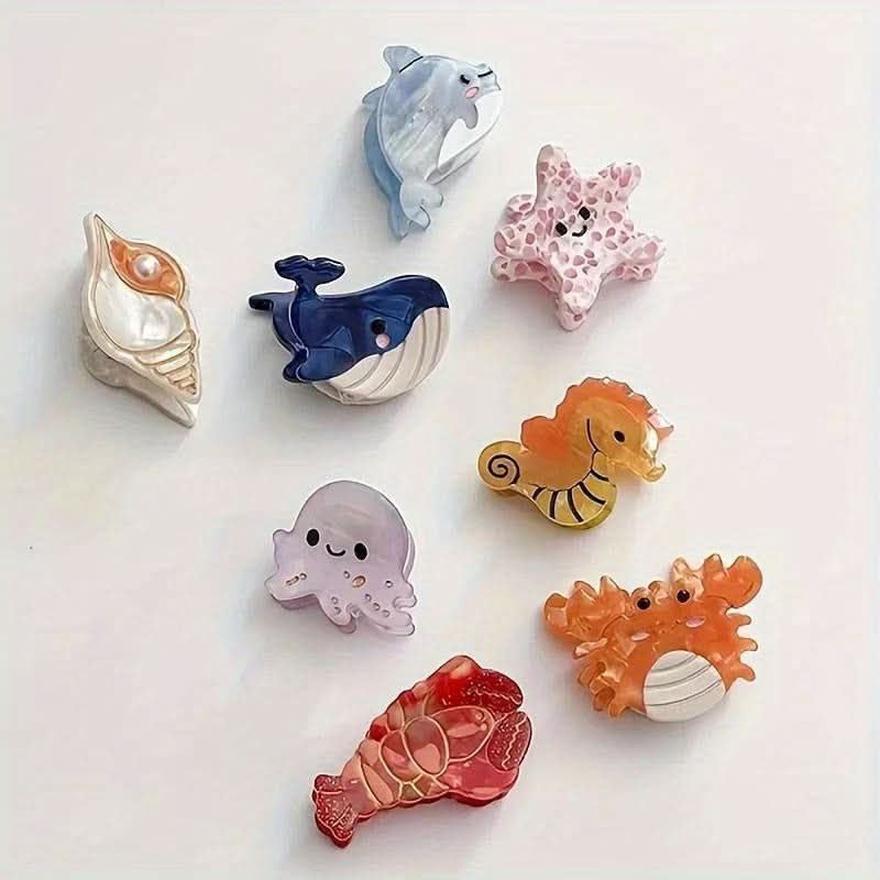Ocean-Themed Animal Hair Claw Clip for Women