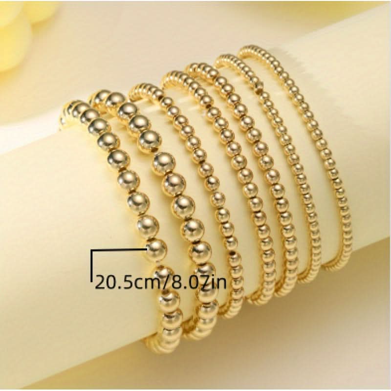 Waterproof Beaded Bracelet Set – 7-Piece Stackable Jewelry