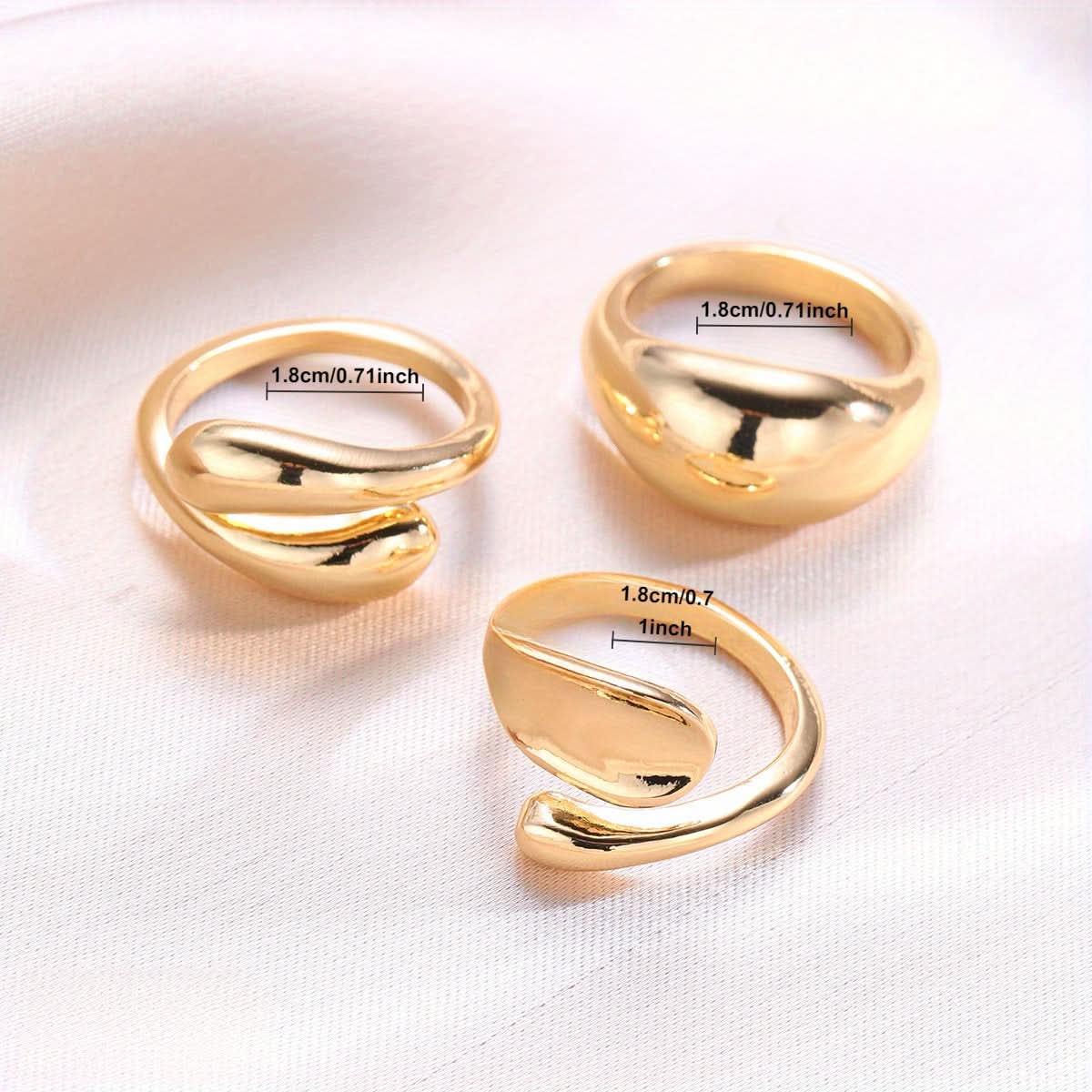 Best Seller Fashionable Golden Irregular Ring Set