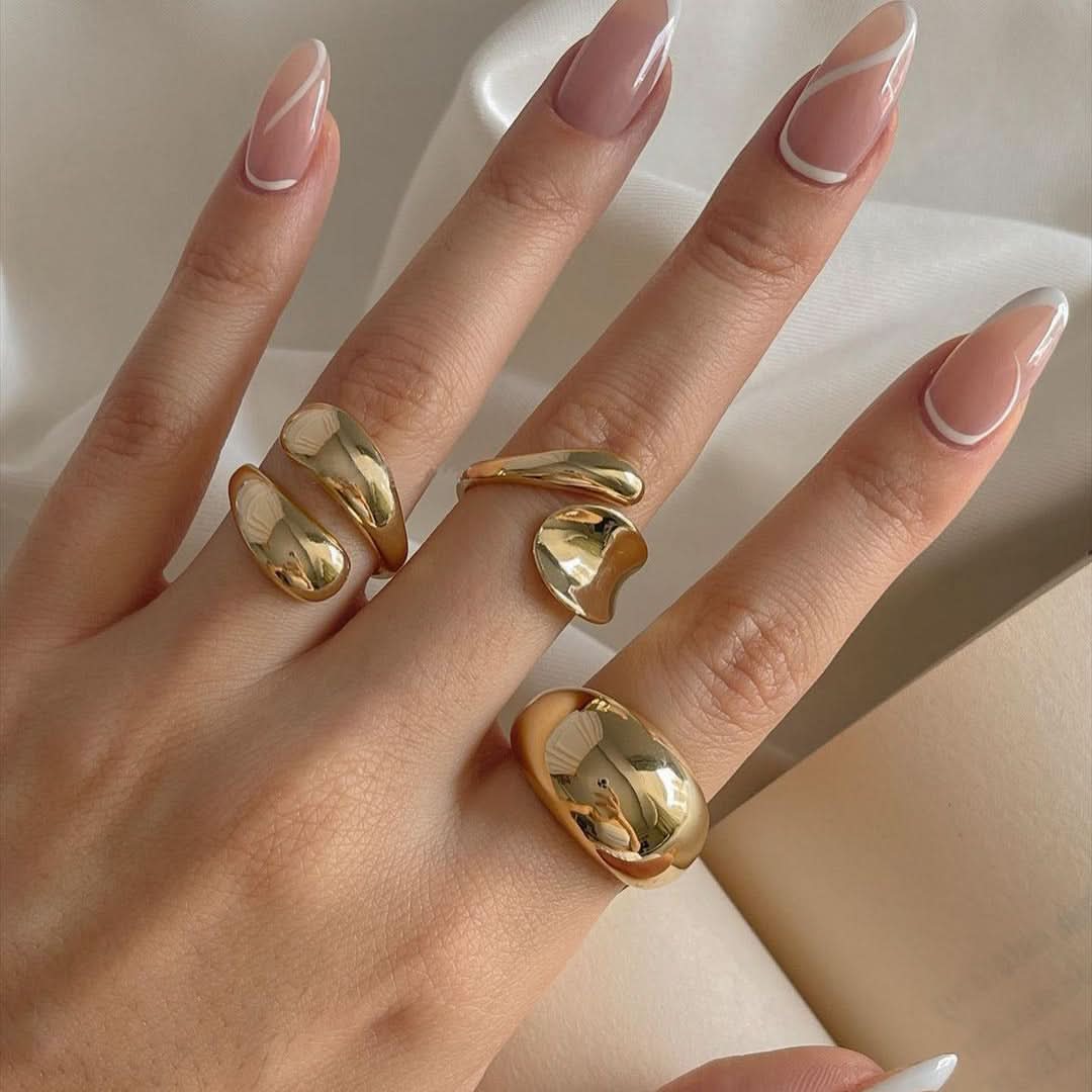 Best Seller Fashionable Golden Irregular Ring Set