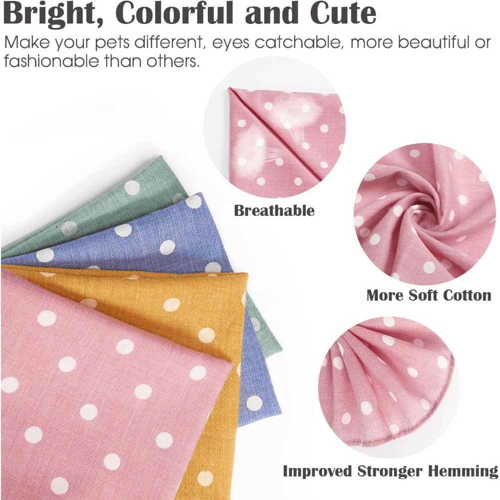 4-Pack Stylish Cotton Dog Bandanas Set