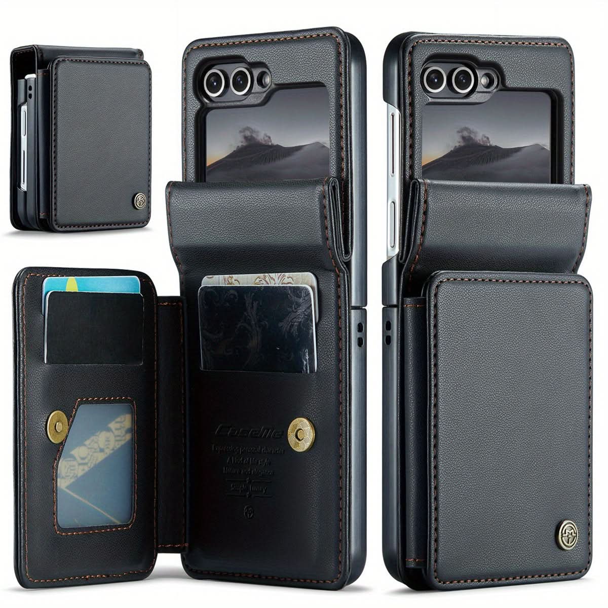 Premium Faux Leather RFID-Blocking Wallet Case for Samsung Galaxy Z Flip 6