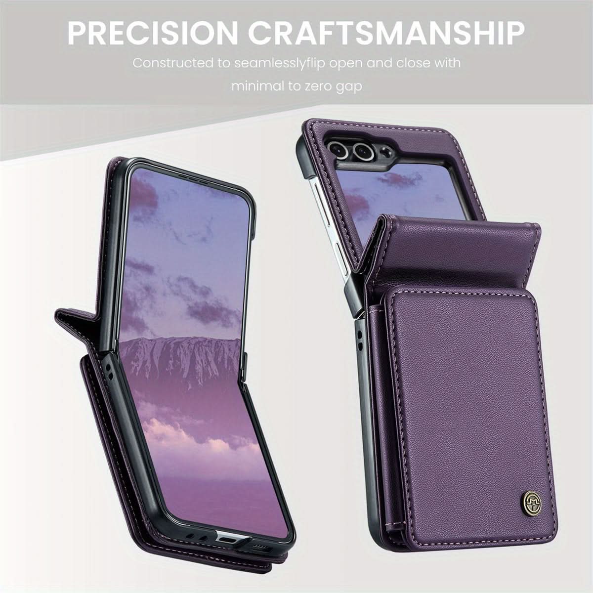 Premium Faux Leather RFID-Blocking Wallet Case for Samsung Galaxy Z Flip 6
