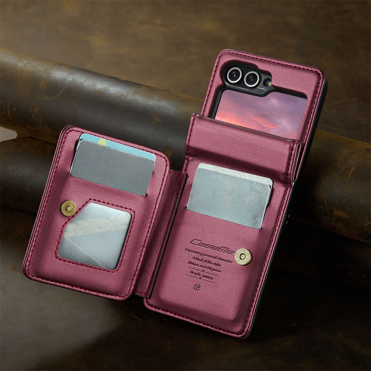 Premium Faux Leather RFID-Blocking Wallet Case for Samsung Galaxy Z Flip 6