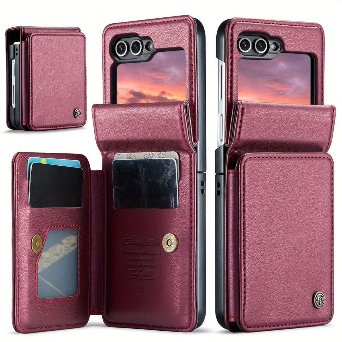 Premium Faux Leather RFID-Blocking Wallet Case for Samsung Galaxy Z Flip 6