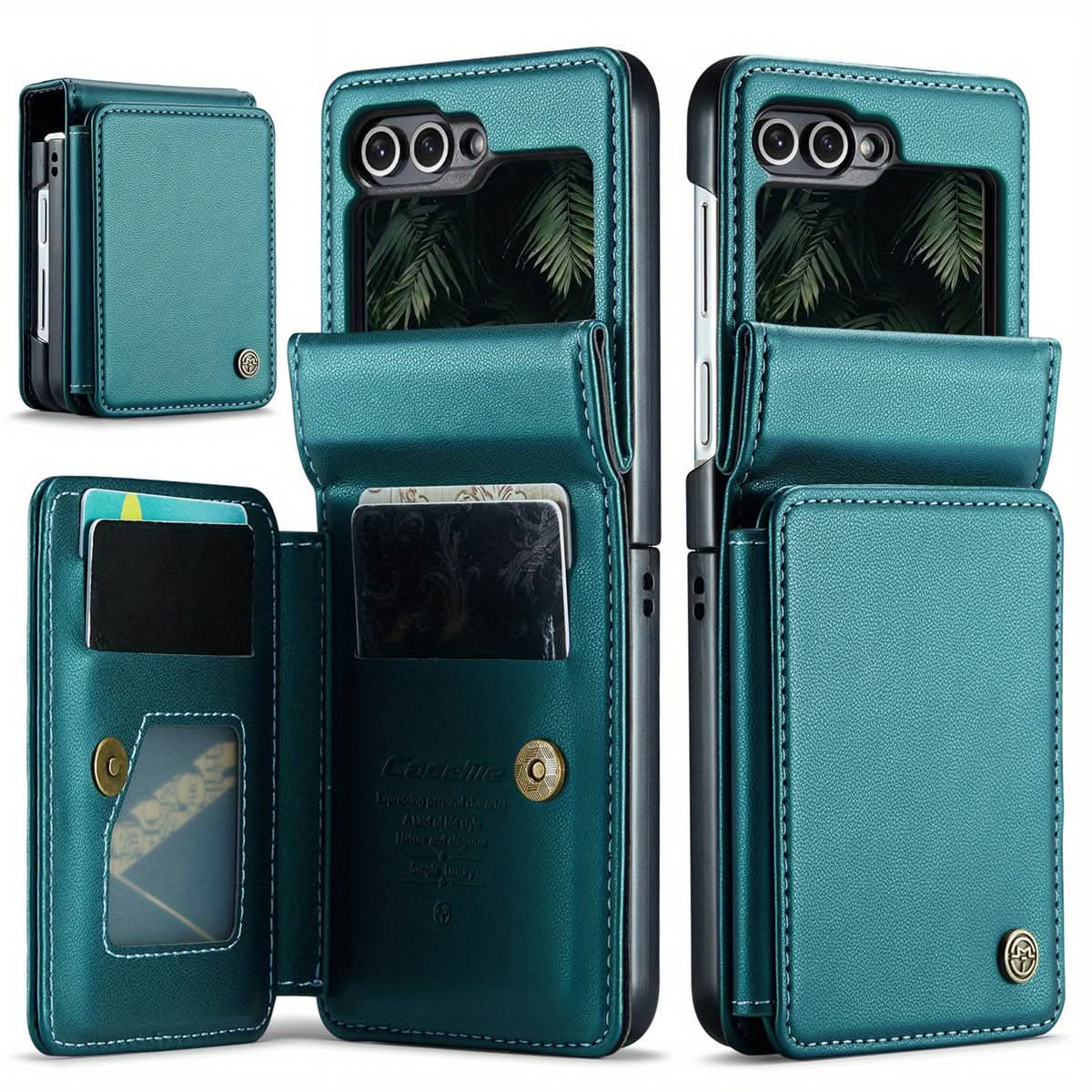 Premium Faux Leather RFID-Blocking Wallet Case for Samsung Galaxy Z Flip 6
