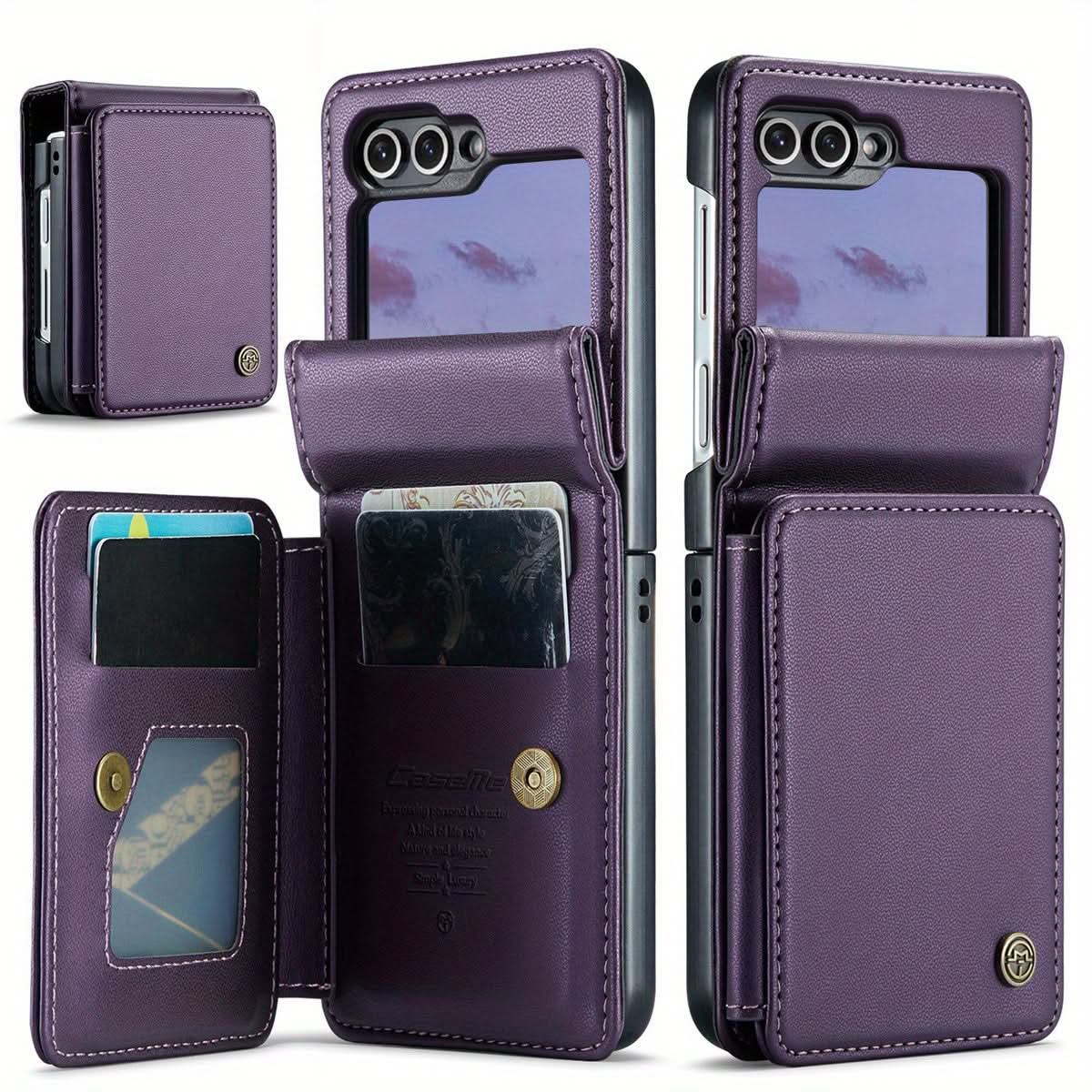 Premium Faux Leather RFID-Blocking Wallet Case for Samsung Galaxy Z Flip 6
