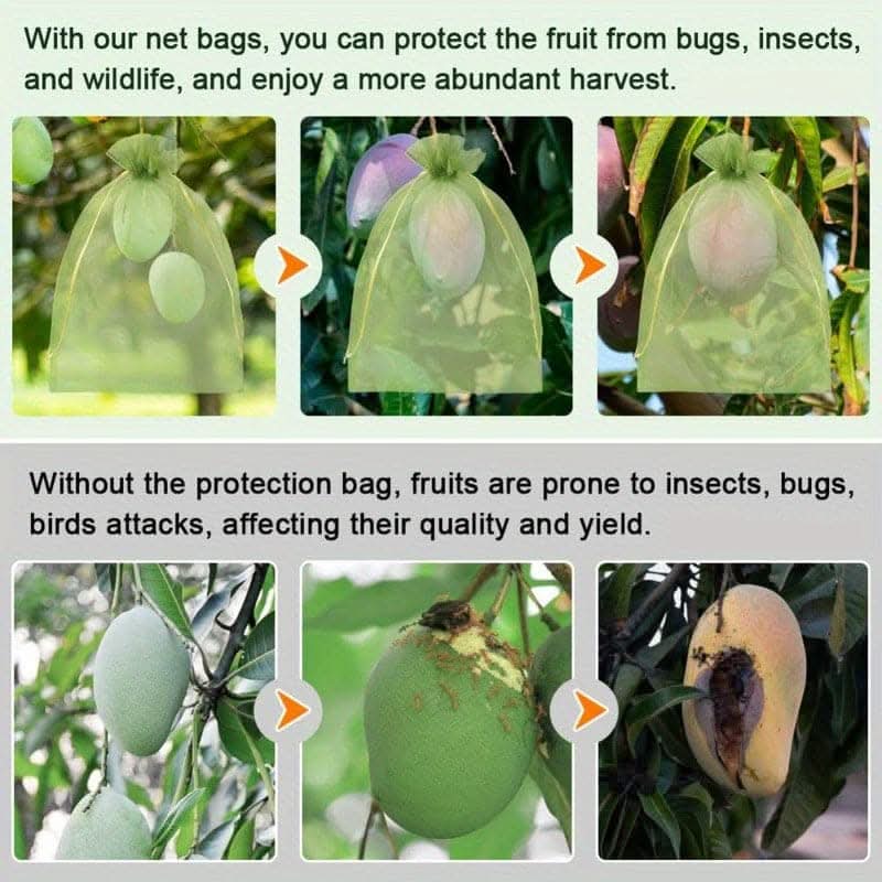 50pcs Green Fruit Protection Bags for Effective Pest Control