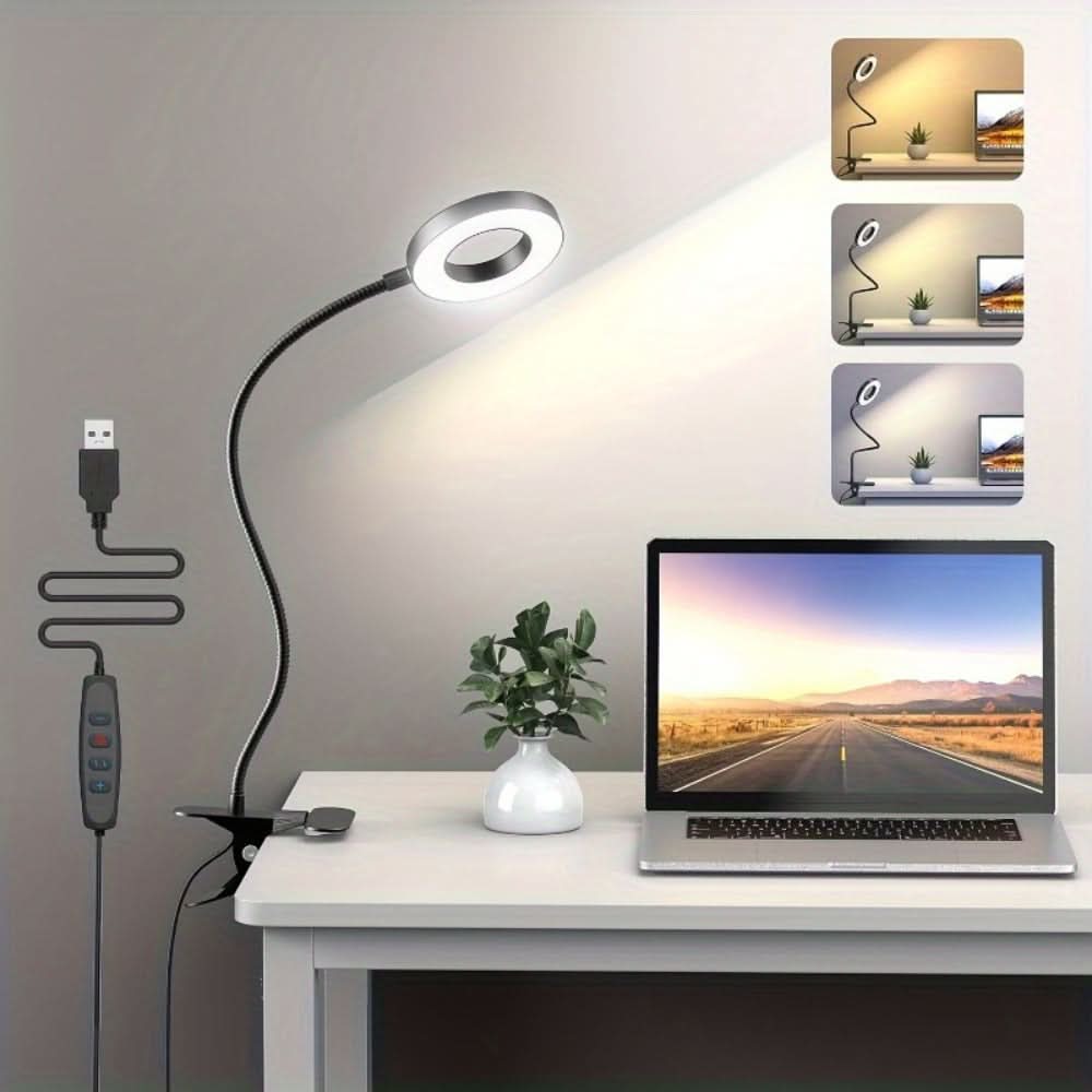 5X LED Magnifying Desk Lamp with Adjustable Brightness