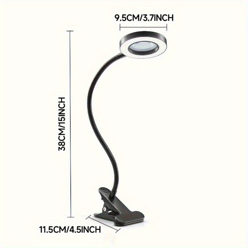 5X LED Magnifying Desk Lamp with Adjustable Brightness
