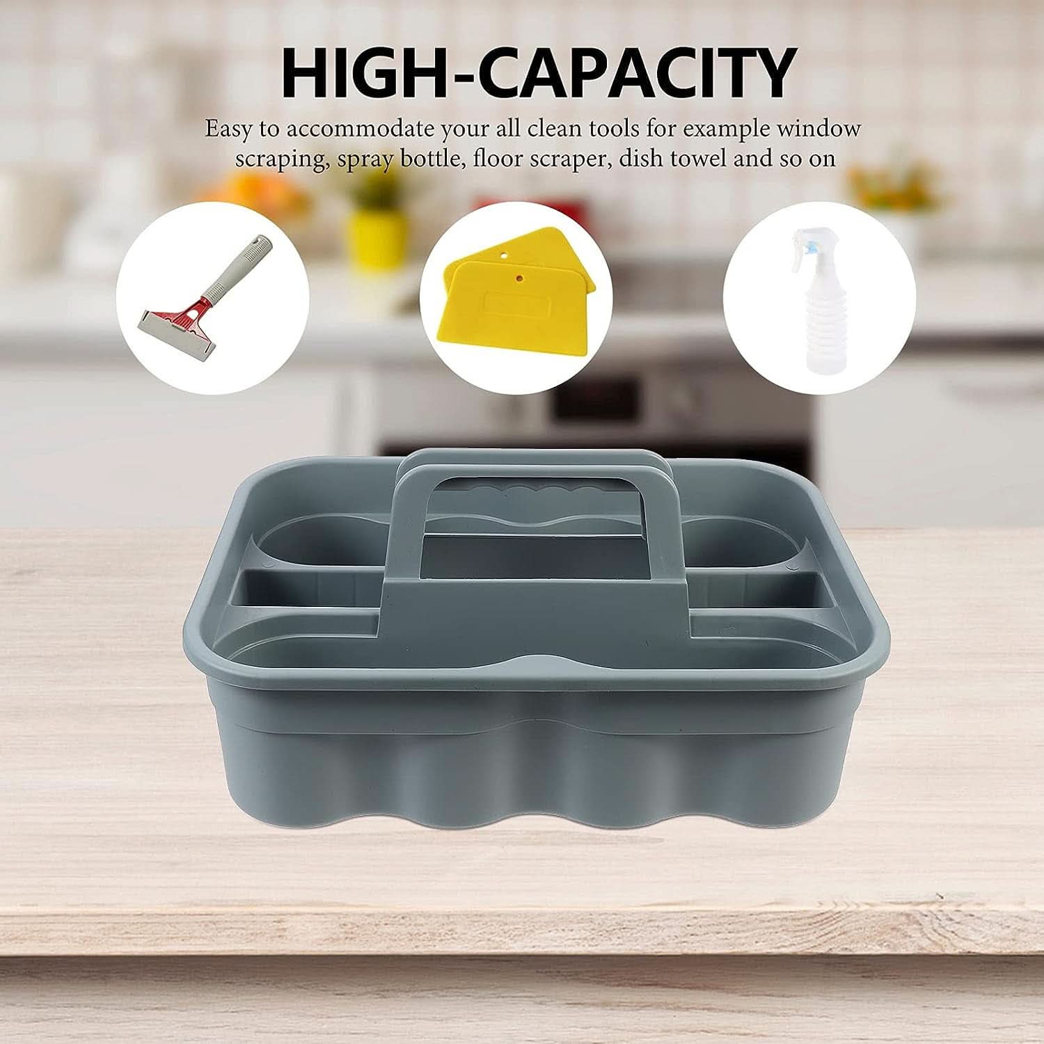 Durable Plastic Cleaning Caddy with Handle