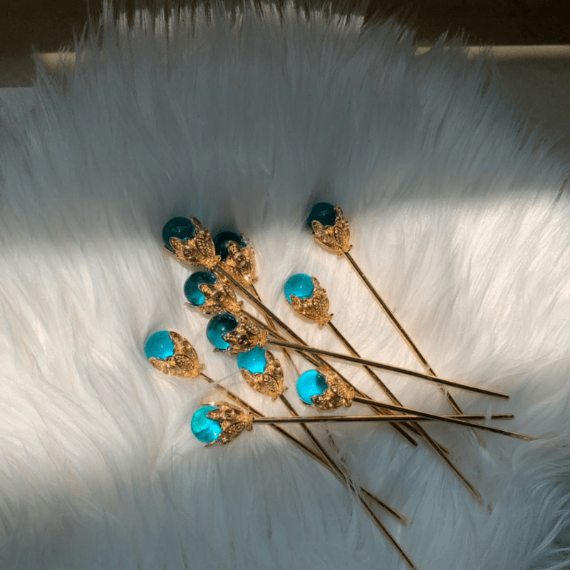 Ocean-Inspired Faux Pearl Crystal Hairpin