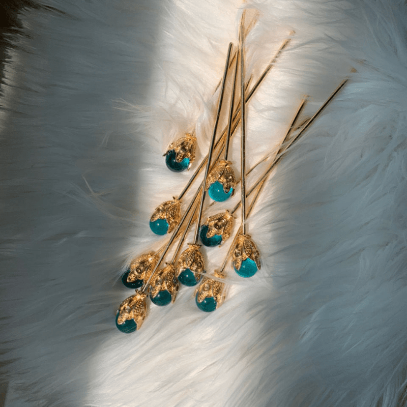 Ocean-Inspired Faux Pearl Crystal Hairpin