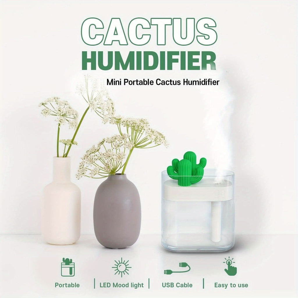 USB Cactus Humidifier with LED Lighting