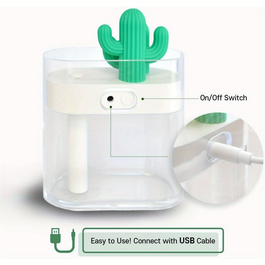 USB Cactus Humidifier with LED Lighting