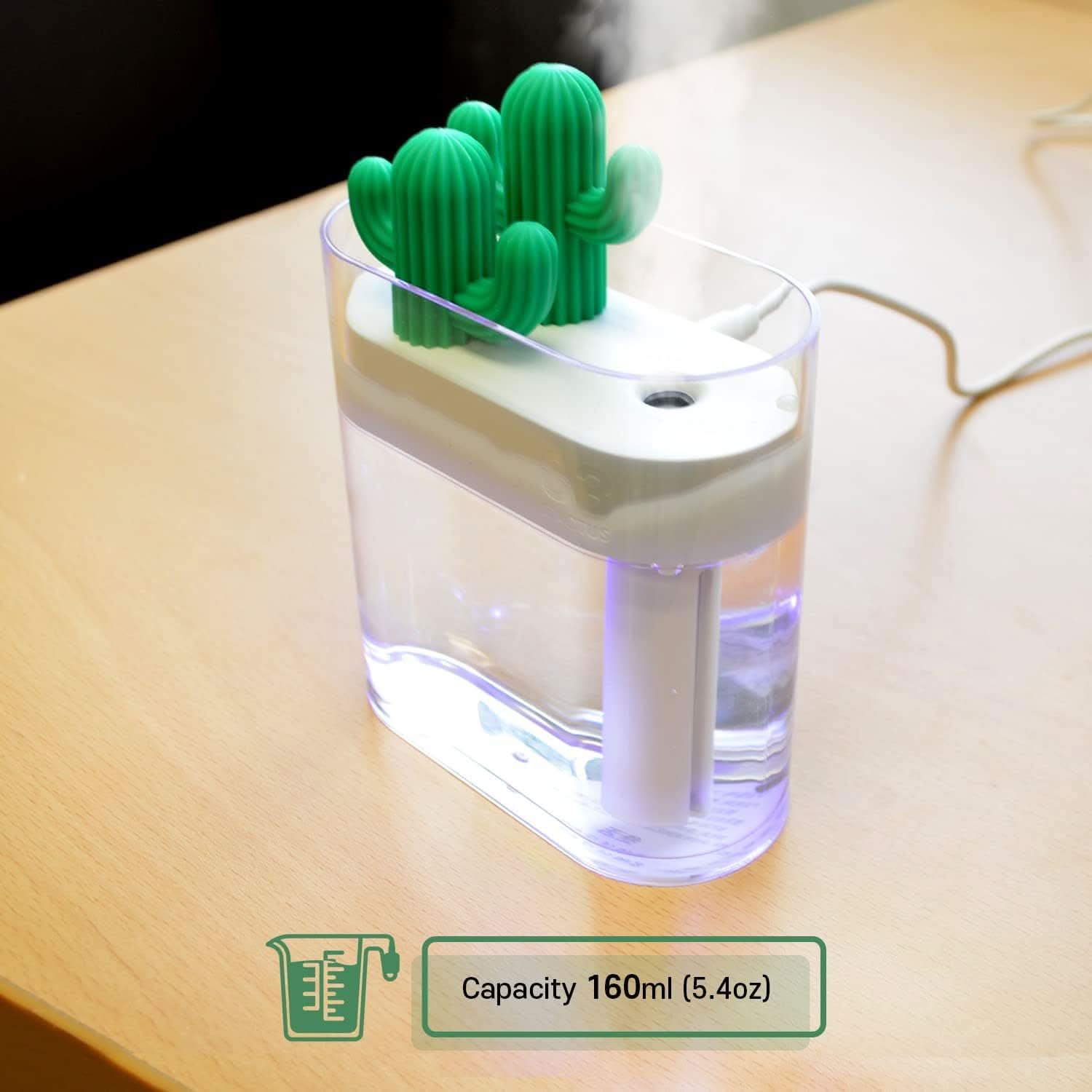 USB Cactus Humidifier with LED Lighting