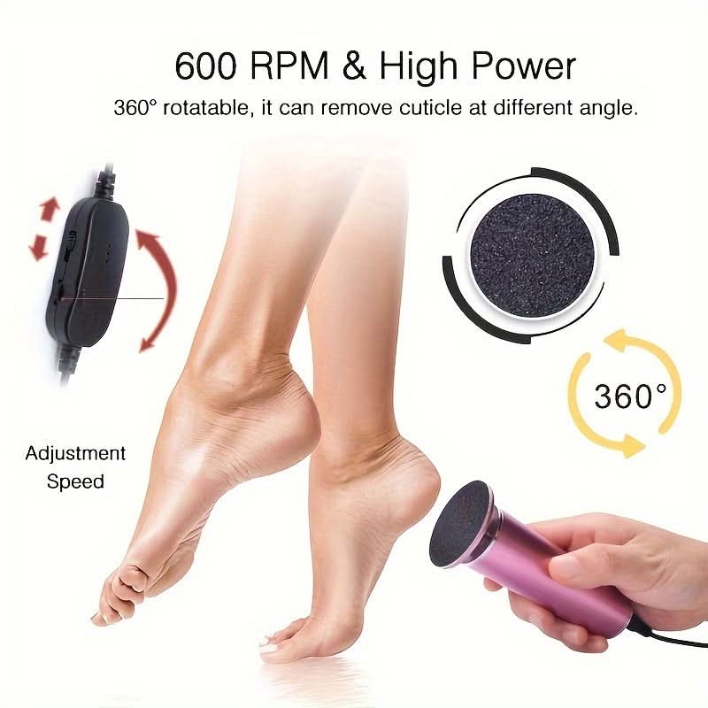 60-Piece Electric Foot Grinder Callus Remover Kit