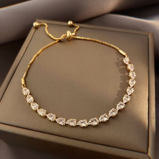 Elegant Zirconia Gold Bracelet - Minimalist Jewelry