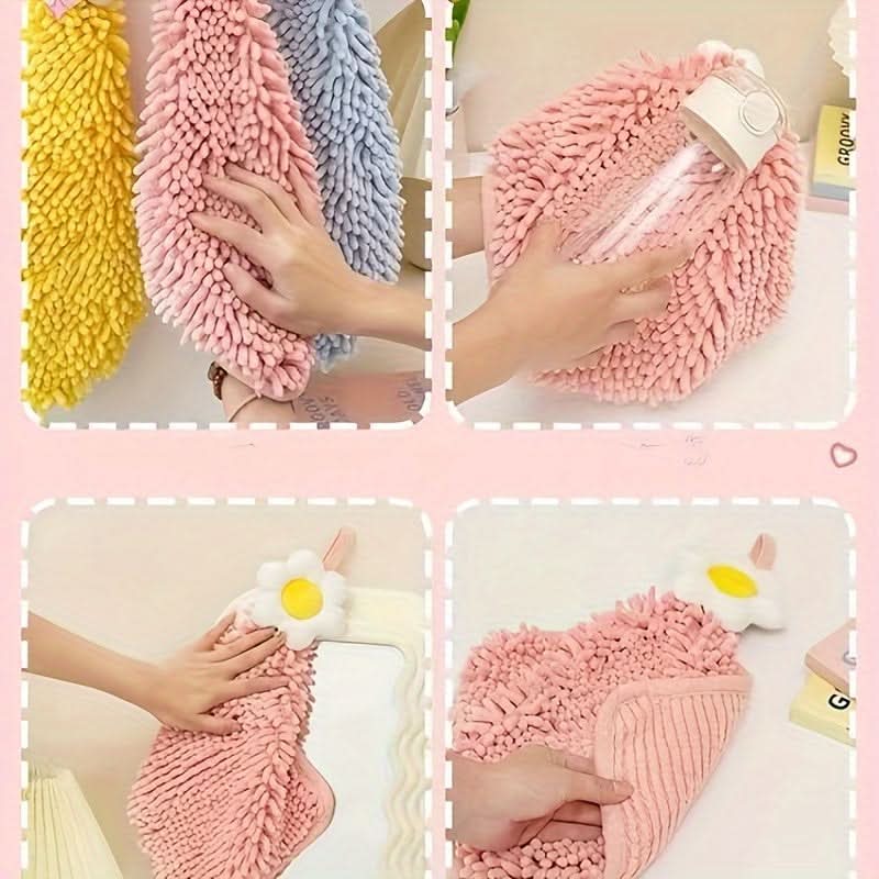3-Piece Soft Kitchen & Hand Towel Set – Absorbent Floral Towels