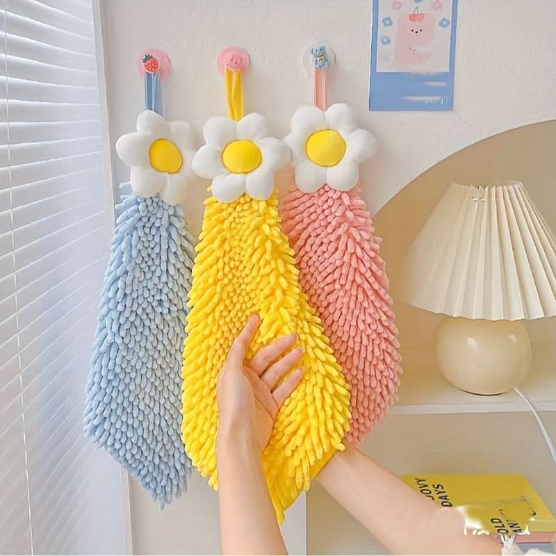 3-Piece Soft Kitchen & Hand Towel Set – Absorbent Floral Towels