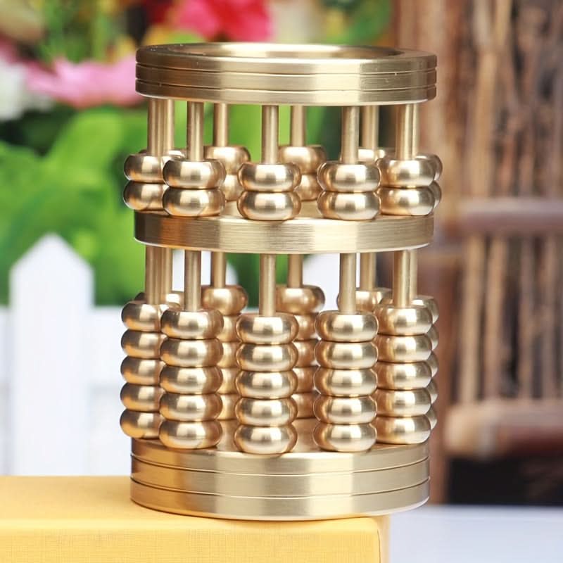 Elegant Brass Mini Abacus Desk Organizer