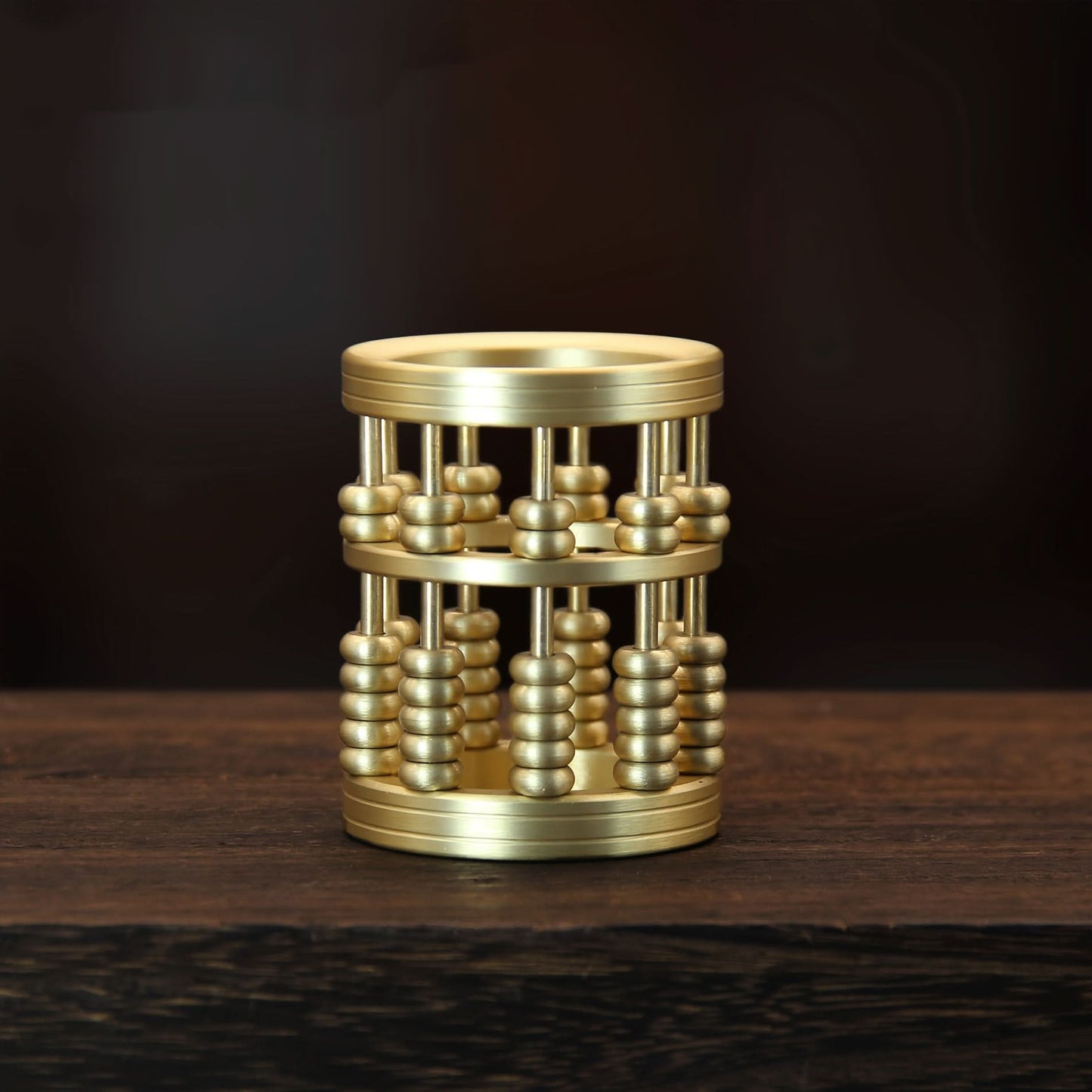 Elegant Brass Mini Abacus Desk Organizer