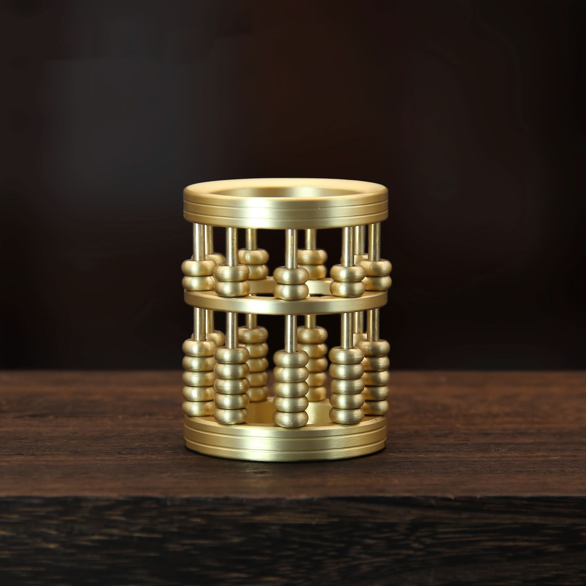 Elegant Brass Mini Abacus Desk Organizer