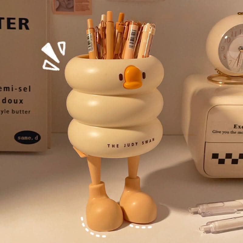 Duck-Shaped Plastic Pen and Brush Holder