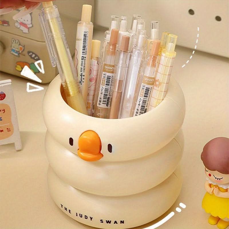 Duck-Shaped Plastic Pen and Brush Holder