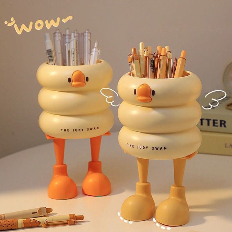 Duck-Shaped Plastic Pen and Brush Holder
