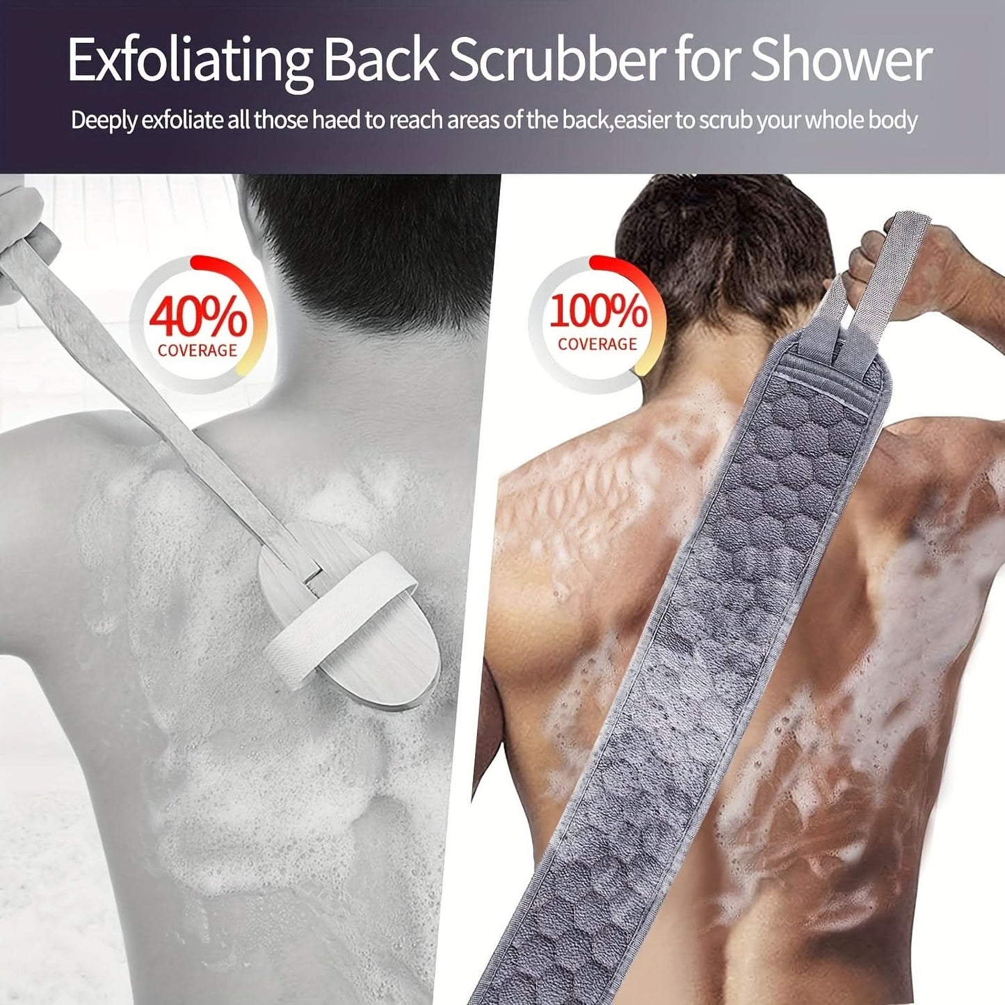 3pcs Bath Exfoliating Kit – Soft Loofah Sponge, Bath Glove, Exfoliating Washcloth