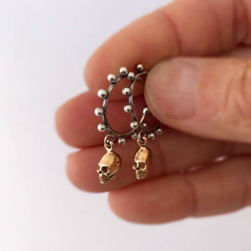 Vintage Skull Ball Gothic Earrings Set
