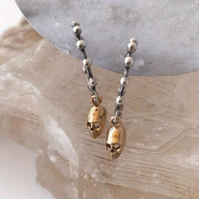 Vintage Skull Ball Gothic Earrings Set
