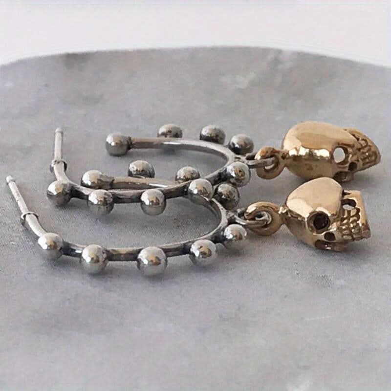 Vintage Skull Ball Gothic Earrings Set